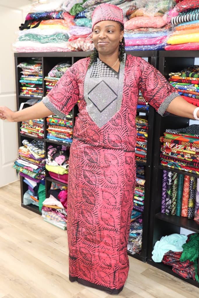 Radiant Ruby Ankara Elegance